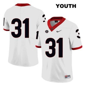 Youth Georgia Bulldogs NCAA #31 William Poole Nike Stitched White Legend Authentic No Name College Football Jersey VDX8454RM